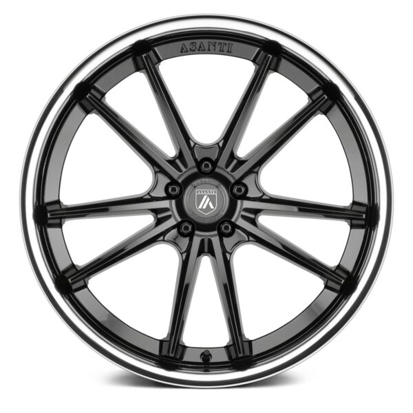 Asanti Wheels ABL-23 SIGMA Size 22  Gloss Black with Chrome Lip - Image 2