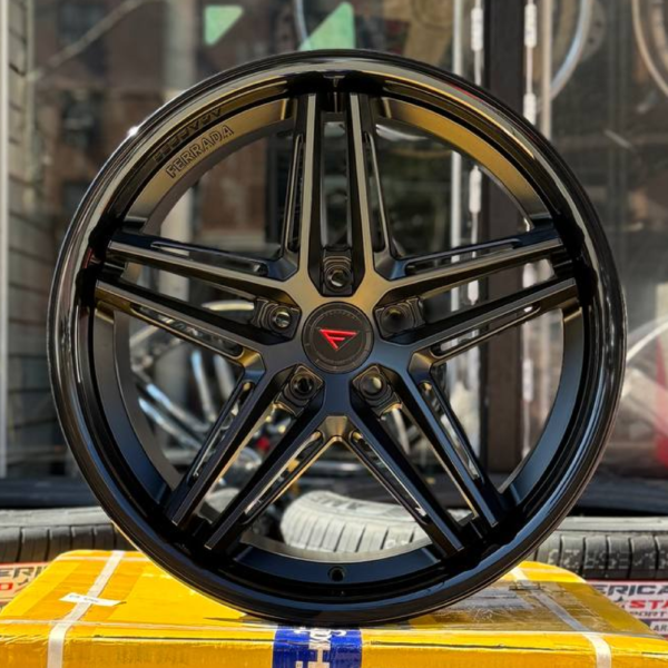 FERRADA CM1 Wheel Size 22 Matte Black with Gloss Black Lip - Image 3